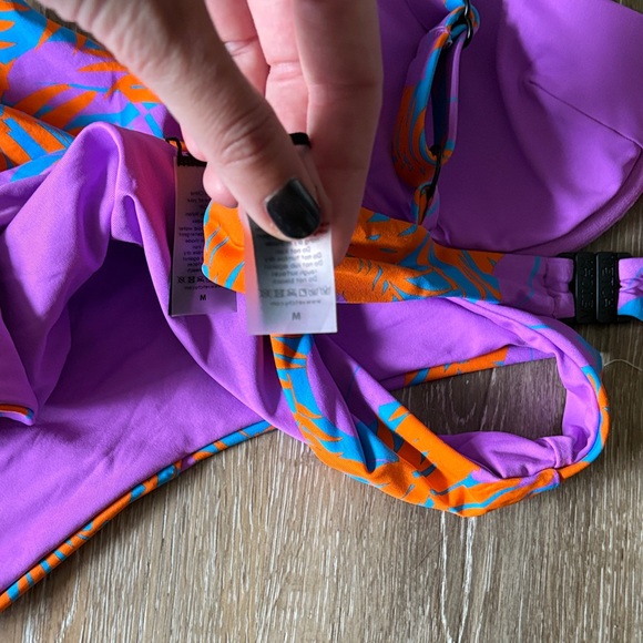 Vibrant Bikini Set in Orange and Purple - Picture 4 of 7